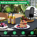 Patio Folding Camping Table with Roll-up Tabletop and Mesh Basket by LJGDeals