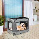 Portable Folding Dog Soft Crate Cat Carrier with 4 Lockable Wheels
