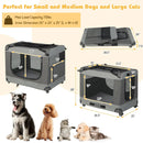 Portable Folding Dog Soft Crate Cat Carrier with 4 Lockable Wheels by LJGDeals