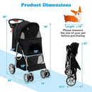 Folding Pet Stroller with Storage Basket and Adjustable Canopy by LJGDeals