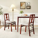 Folding Chairs Set of 2 Upholstered Dining Chairs with Comfy Padded Seats-Brown by LJGDeals