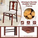 Folding Chairs Set of 2 Upholstered Dining Chairs with Comfy Padded Seats-Brown by LJGDeals