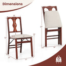 Folding Chairs Set of 2 Upholstered Dining Chairs with Comfy Padded Seats-Brown by LJGDeals