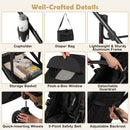3-in-1 Folding Convertible Newborn Stroller with Detachable Bassinet-Black
