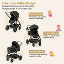 3-in-1 Folding Convertible Newborn Stroller with Detachable Bassinet by LJGDeals