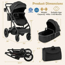 3-in-1 Folding Convertible Newborn Stroller with Detachable Bassinet by LJGDeals