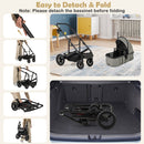 3-in-1 Folding Convertible Newborn Stroller with Detachable Bassinet-Gray