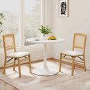 Folding Dining Chairs Set of 4 Rubber Wood Chairs with Linen Padded Seat by LJGDeals