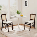 Folding Dining Chairs Set of 4 Rubber Wood Chairs with Linen Padded Seat by LJGDeals