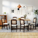 Folding Dining Chairs Set of 4 Rubber Wood Chairs with Linen Padded Seat by LJGDeals