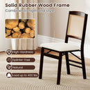 Folding Dining Chairs Set of 4 Rubber Wood Chairs with Linen Padded Seat by LJGDeals