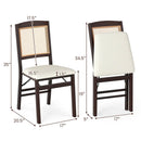 Folding Dining Chairs Set of 4 Rubber Wood Chairs with Linen Padded Seat by LJGDeals
