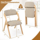 Folding Dining Chairs Set of 2 with Cushioned Seats by LJGDeals