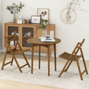 Folding Dining Chair Set of 2 with Rubber Wood Frame and Slatted Seat-Walnut by DirectDeals