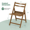 Folding Dining Chair Set of 2 with Rubber Wood Frame and Slatted Seat-Walnut by DirectDeals