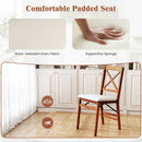 Folding Dining Chairs Set of 2 with Padded Seat and Rubber Wood Frame by DirectDeals
