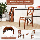 Folding Dining Chairs Set of 2 with Padded Seat and Rubber Wood Frame by DirectDeals