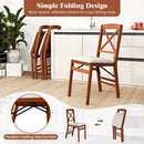 Folding Dining Chairs Set of 2 with Padded Seat and Rubber Wood Frame by LJGDeals