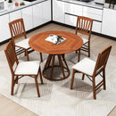 Folding Dining Chairs Set of 2 with Padded Seat and Rubber Wood Frame by LJGDeals