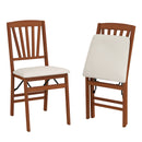 Folding Dining Chairs Set of 2 with Padded Seat and Rubber Wood Frame by DirectDeals