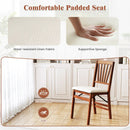 Folding Dining Chairs Set of 2 with Padded Seat and Rubber Wood Frame by DirectDeals