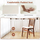 Folding Dining Chairs Set of 2 with Padded Seat and Rubber Wood Frame by LJGDeals