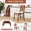 Folding Dining Chairs Set of 2 with Padded Seat and Rubber Wood Frame by DirectDeals