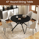 Folding Dining Table 47 Inch Extendable Round Kitchen Table with Drop Leaves by DirectDeals