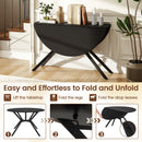 Folding Dining Table 47 Inch Extendable Round Kitchen Table with Drop Leaves by DirectDeals