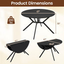 Folding Dining Table 47 Inch Extendable Round Kitchen Table with Drop Leaves