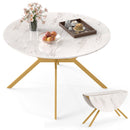 Folding Dining Table 47 Inch Extendable Round Kitchen Table with Drop Leaves
