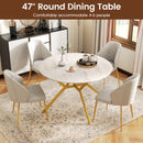 Folding Dining Table 47 Inch Extendable Round Kitchen Table with Drop Leaves by DirectDeals