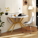 Folding Dining Table 47 Inch Extendable Round Kitchen Table with Drop Leaves by DirectDeals