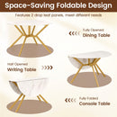 Folding Dining Table 47 Inch Extendable Round Kitchen Table with Drop Leaves