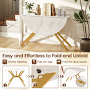 Folding Dining Table 47 Inch Extendable Round Kitchen Table with Drop Leaves by DirectDeals