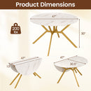 Folding Dining Table 47 Inch Extendable Round Kitchen Table with Drop Leaves by DirectDeals