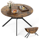 Folding Dining Table 47 Inch Extendable Round Kitchen Table with Drop Leaves by LJGDeals