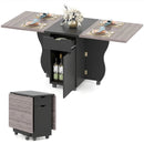 Folding Dining Table 3-in-1 Space-Saving Drop Leaf Kitchen Table with Lockable Wheels by LJGDeals