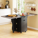 Folding Dining Table 3-in-1 Space-Saving Drop Leaf Kitchen Table with Lockable Wheels by LJGDeals