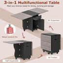 Folding Dining Table 3-in-1 Space-Saving Drop Leaf Kitchen Table with Lockable Wheels by LJGDeals