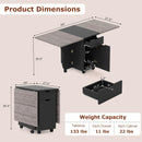 Folding Dining Table 3-in-1 Space-Saving Drop Leaf Kitchen Table with Lockable Wheels by LJGDeals