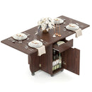 Folding Dining Table 3-in-1 Space-Saving Drop Leaf Kitchen Table with Lockable Wheels by LJGDeals