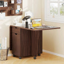 Folding Dining Table 3-in-1 Space-Saving Drop Leaf Kitchen Table with Lockable Wheels by LJGDeals