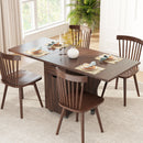Folding Dining Table 3-in-1 Space-Saving Drop Leaf Kitchen Table with Lockable Wheels