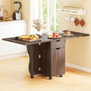 Folding Dining Table 3-in-1 Space-Saving Drop Leaf Kitchen Table with Lockable Wheels by LJGDeals