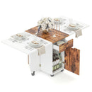 Folding Dining Table 3-in-1 Space-Saving Drop Leaf Kitchen Table with Lockable Wheels by LJGDeals