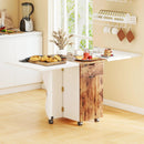 Folding Dining Table 3-in-1 Space-Saving Drop Leaf Kitchen Table with Lockable Wheels by LJGDeals