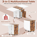 Folding Dining Table 3-in-1 Space-Saving Drop Leaf Kitchen Table with Lockable Wheels by LJGDeals