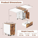 Folding Dining Table 3-in-1 Space-Saving Drop Leaf Kitchen Table with Lockable Wheels by LJGDeals