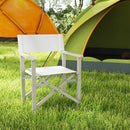 Folding Director Chair with Acacia Wood Frame and Machine Washable Oxford Fabric-Off White by LJGDeals